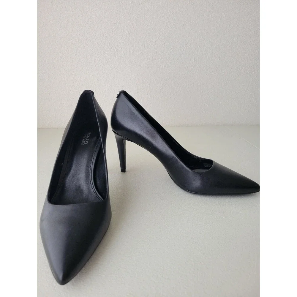 Michael Kors Classic Black Leather Pointed Toe Stiletto Heels Pumps Women's 8M
